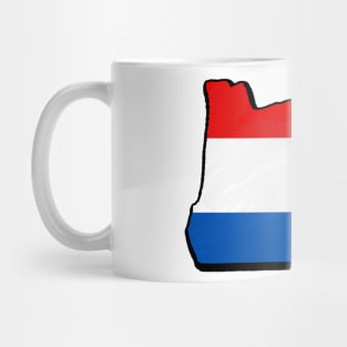 Red, White, and Blue Oregon Outline Mug